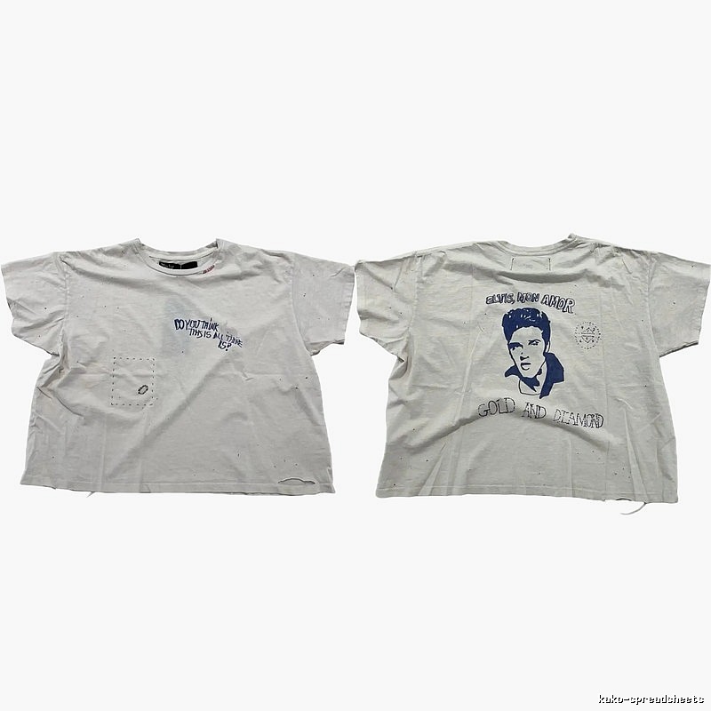 Paly Hollywood Elvis Vintage Distressed White T-Shirt