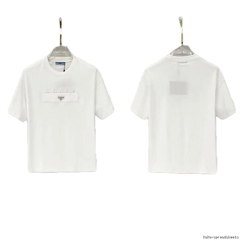 Prada Classic Triangle Logo Minimalist Style White T-Shirt