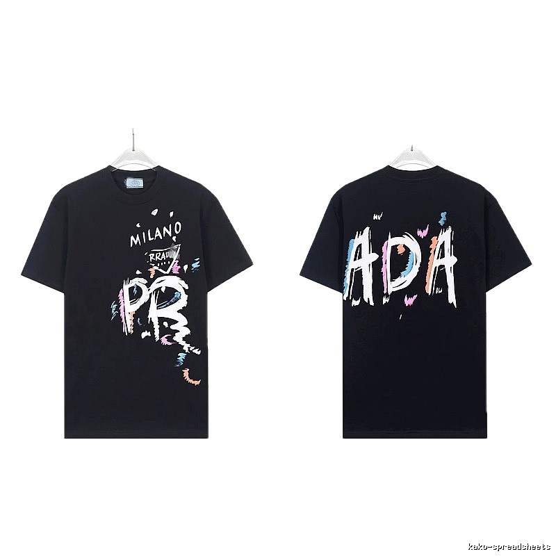 Prada Graffiti Collection Street Style Black T-Shirt
