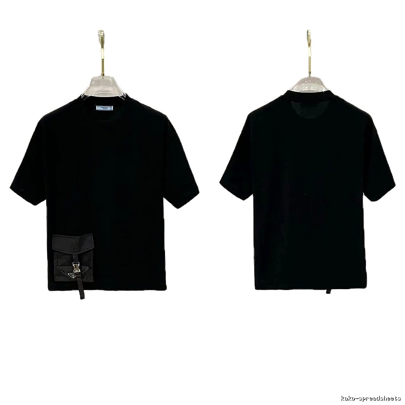 Prada Pocket Collection Minimalist Style Black Short-sleeved T-shirt