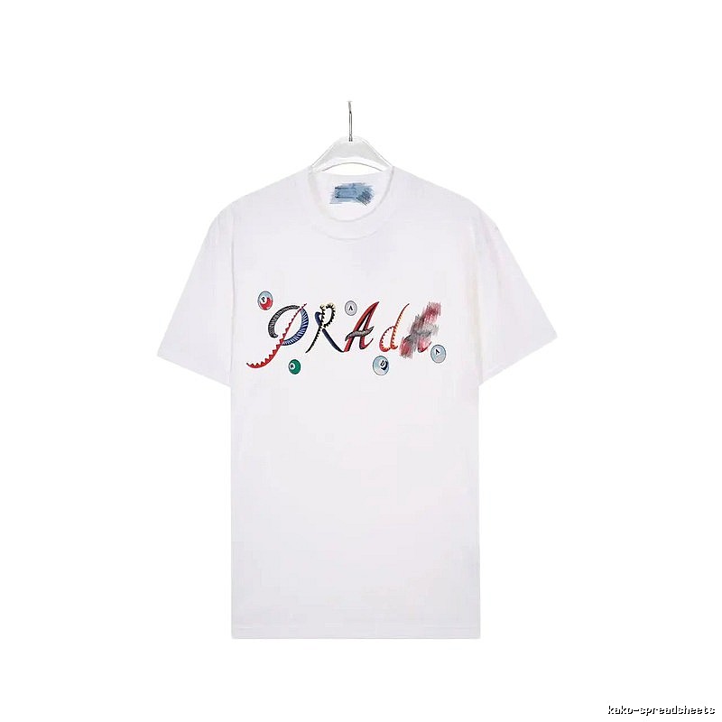 Prada Street Style White Short-sleeve T-shirt with Colorful Print