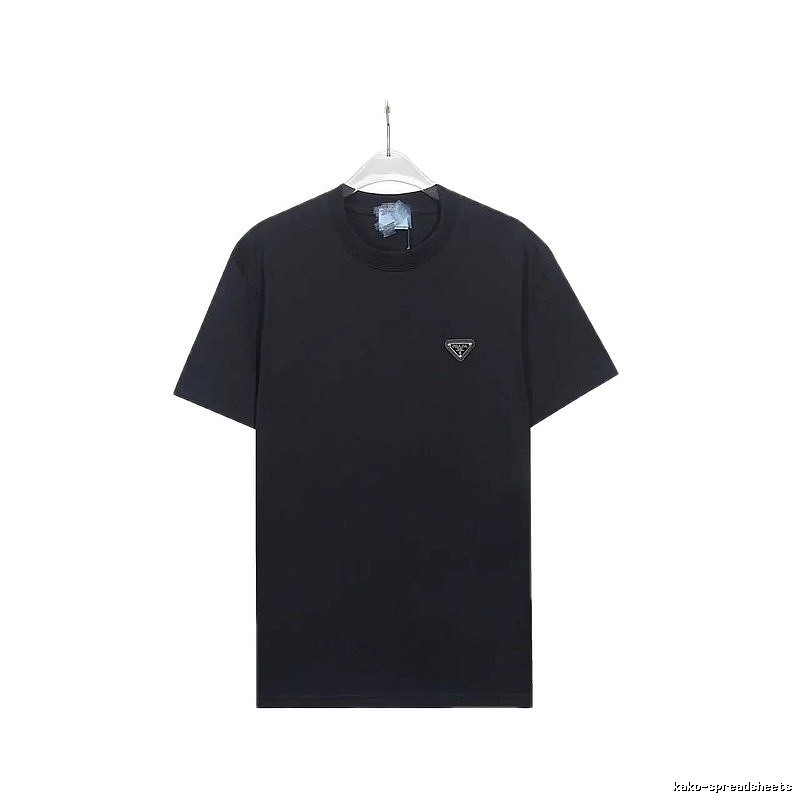 Prada Triangle-Logo Minimalist Black T-Shirt