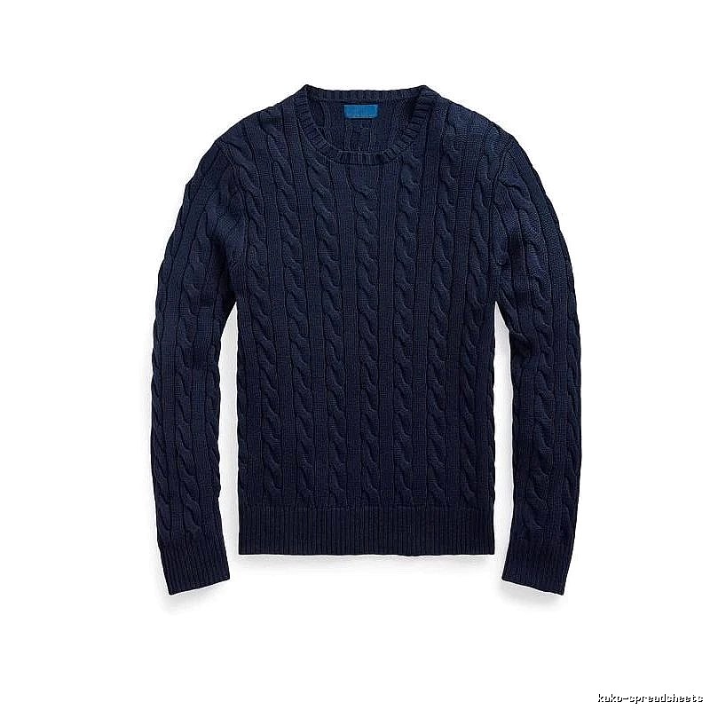 Ralph Lauren Streetwear Cable-knit sweater Navy Cable Knit with Logo Accent