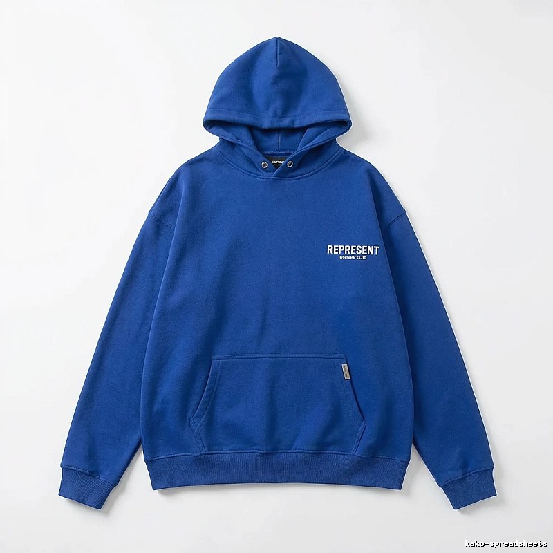 REPRESENT Owners Club Simple Style Blue Hoodie