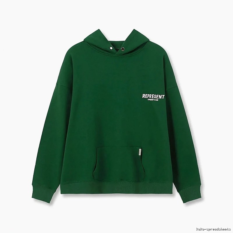 REPRESENT Simple Style Green Hoodie