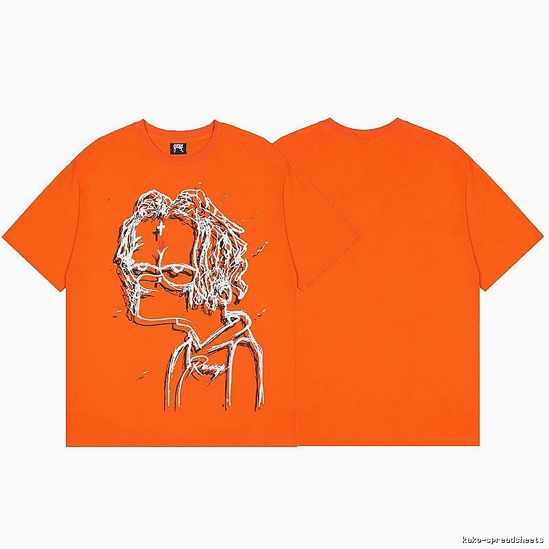 Revenge Orange Skull Graphic T-Shirt Color Pop
