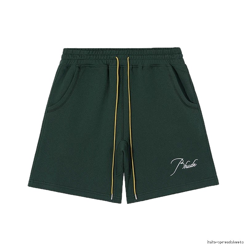 RHUDE casual style dark green shorts