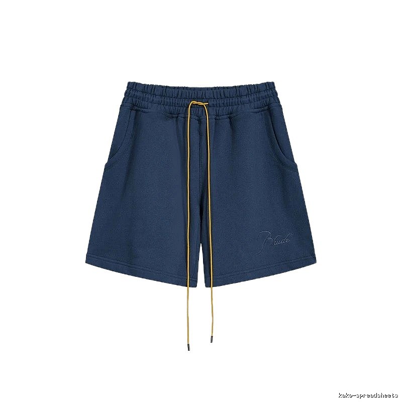 RHUDE minimalist style navy blue shorts