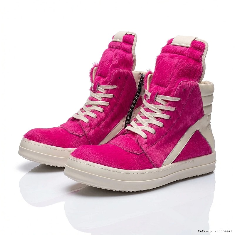 Rick Owens high-top trendy and cool rose red shoes