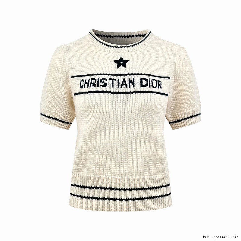 Short Sleeve Knit Sweater in Black by Dior