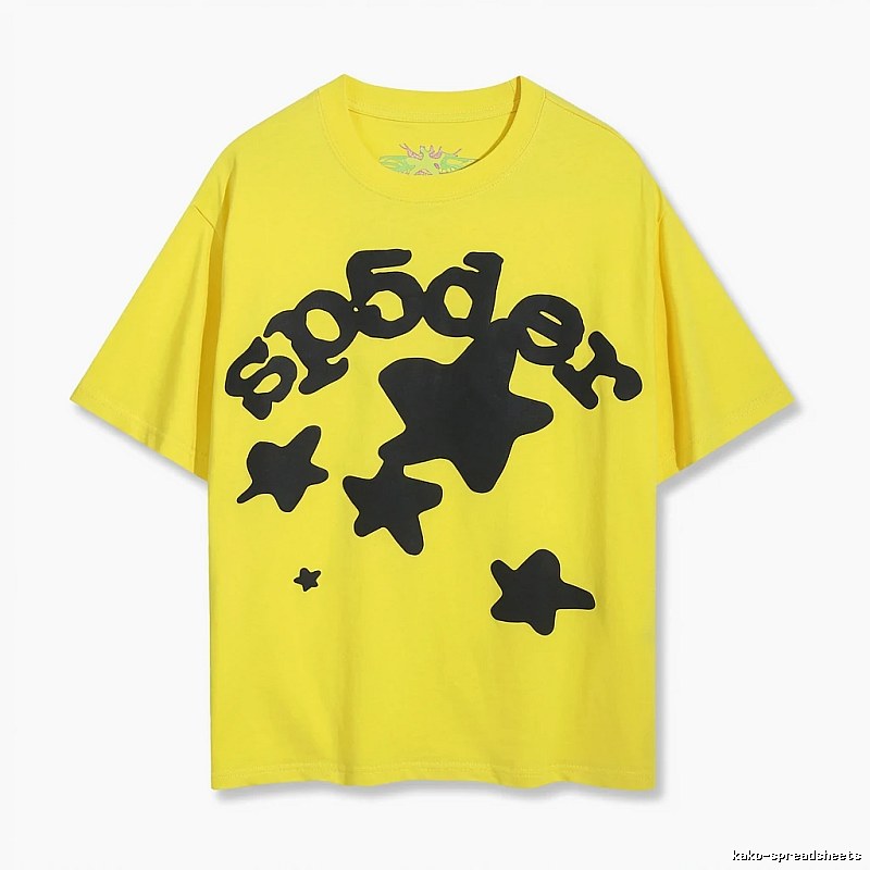 Sp5der Star Trend Brand Yellow T-shirt