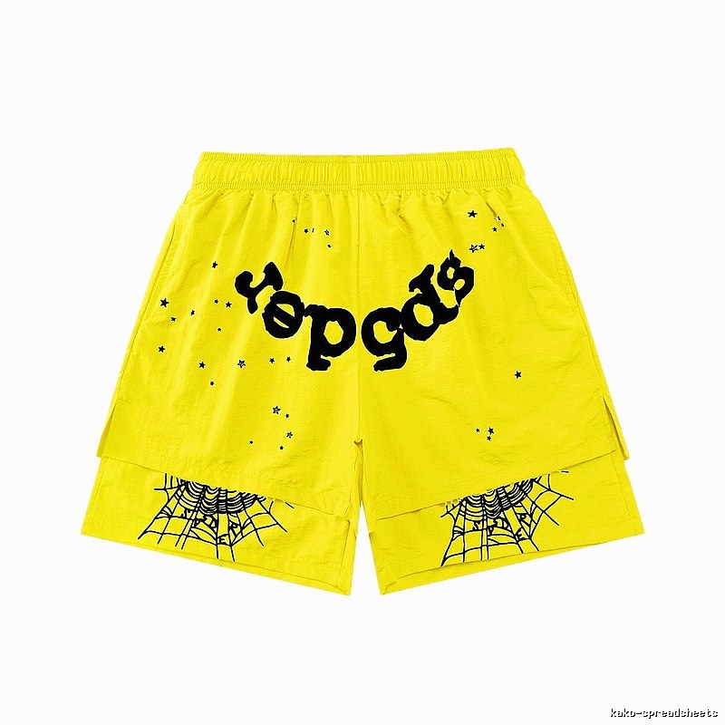 Sp5der trendy and cool style yellow shorts
