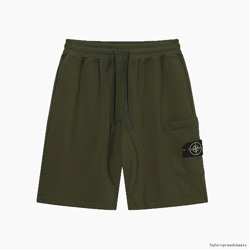 Stone Island Classic Functional Style Army Green Casual Shorts