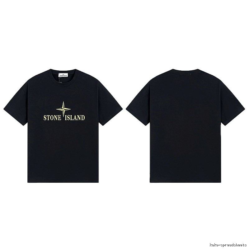 Stone Island Compass Print Street Style Black T-Shirt