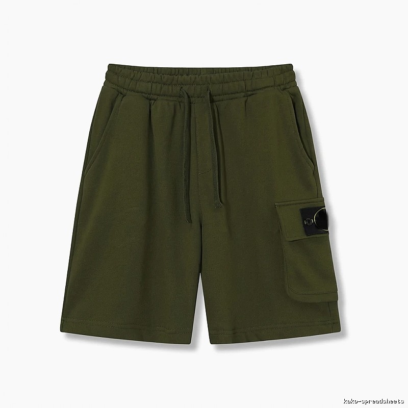 Stone Island military green work-style shorts
