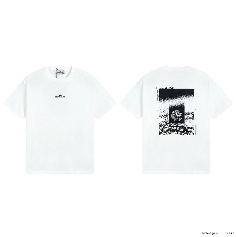 Stone Island Spring Summer Printed Street Style White T-Shirt
