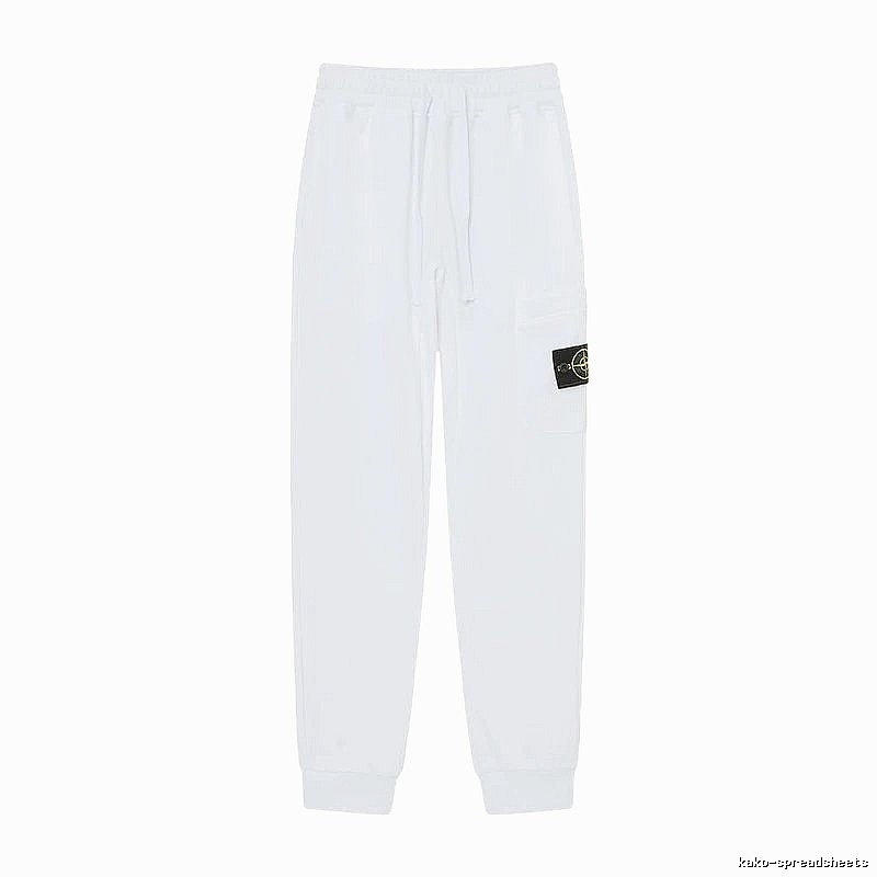 StoneIsland Badge Workwear Style White Sweatpants