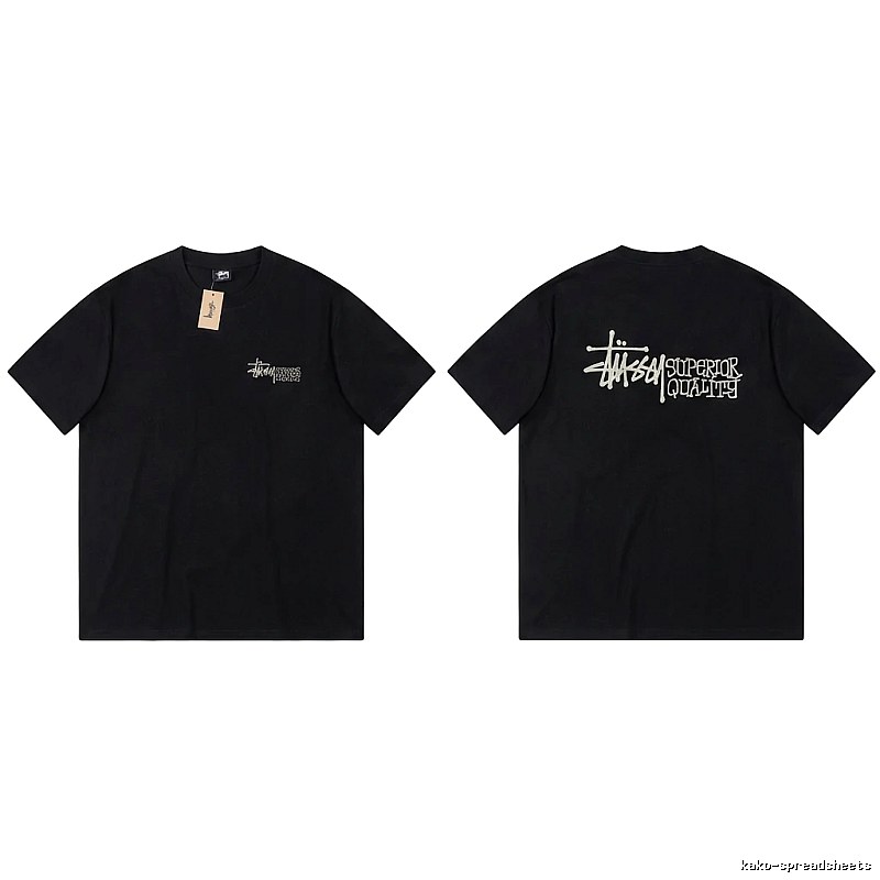 Stussy basic simple style black T-shirt