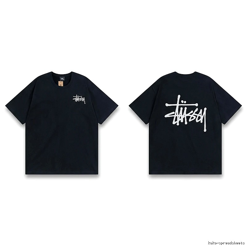 Stussy basic style simple black T-shirt