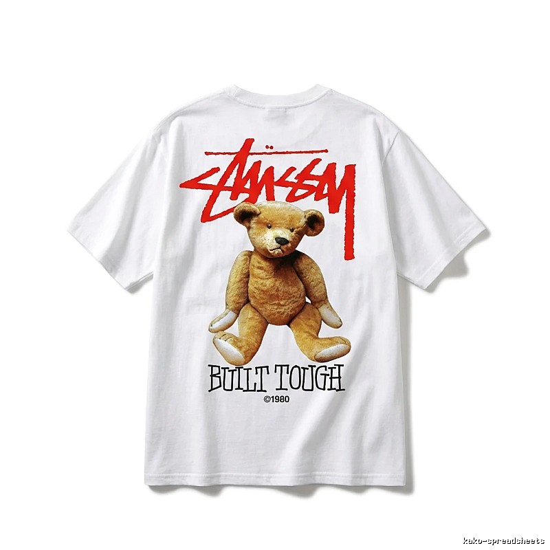 Stussy Bear Print White T-shirt