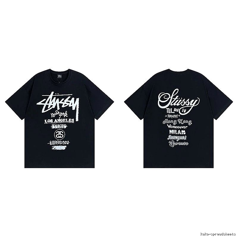 Stussy Black Spider Graphic T-Shirt Bold Graphic Logo