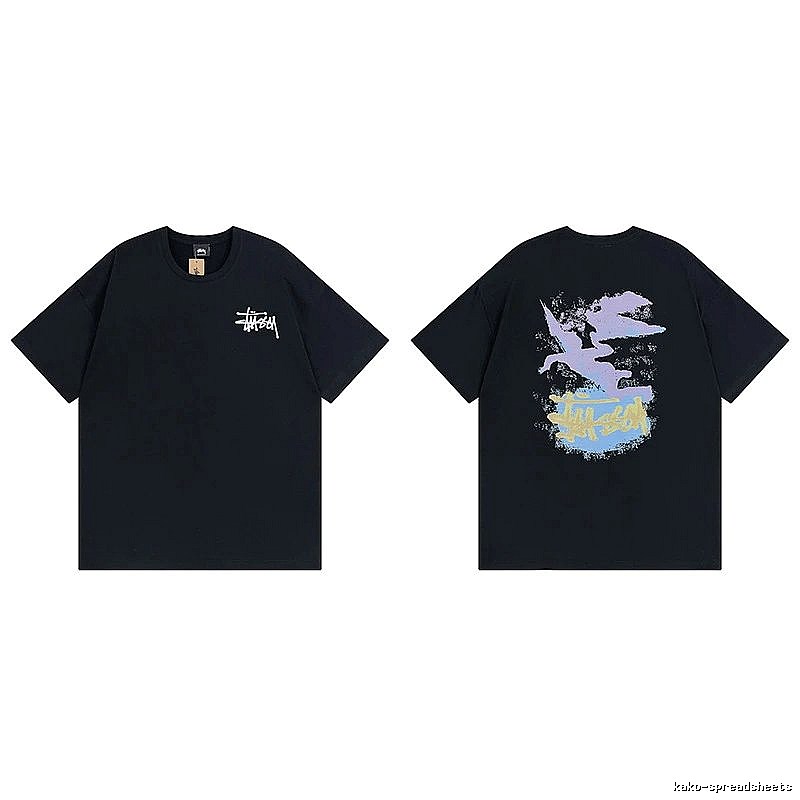 Stussy Black Spider Graphic T-Shirt Training Look Logo