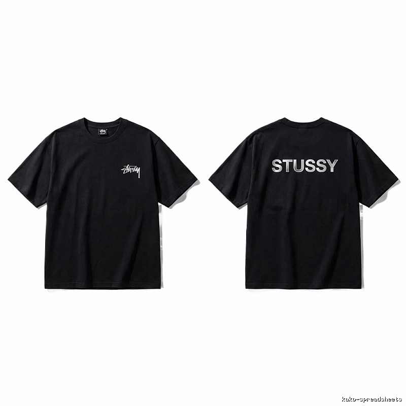 Stussy classic black trendy T-shirt