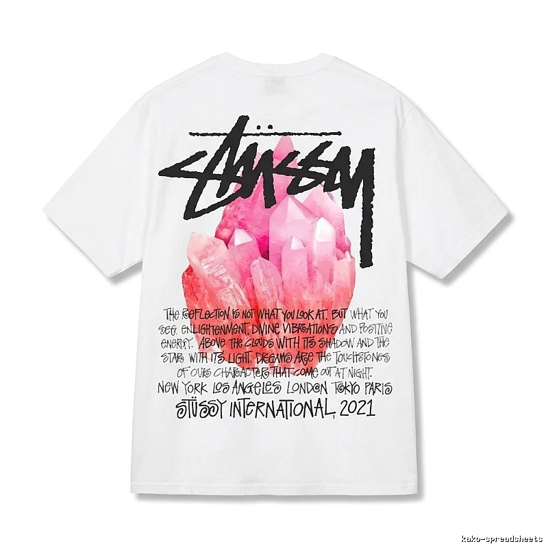 Stussy Crystal Print Style White T-shirt