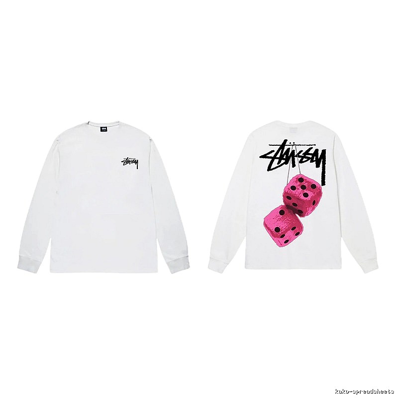 Stussy Dice Pattern White Long-sleeve Shirt