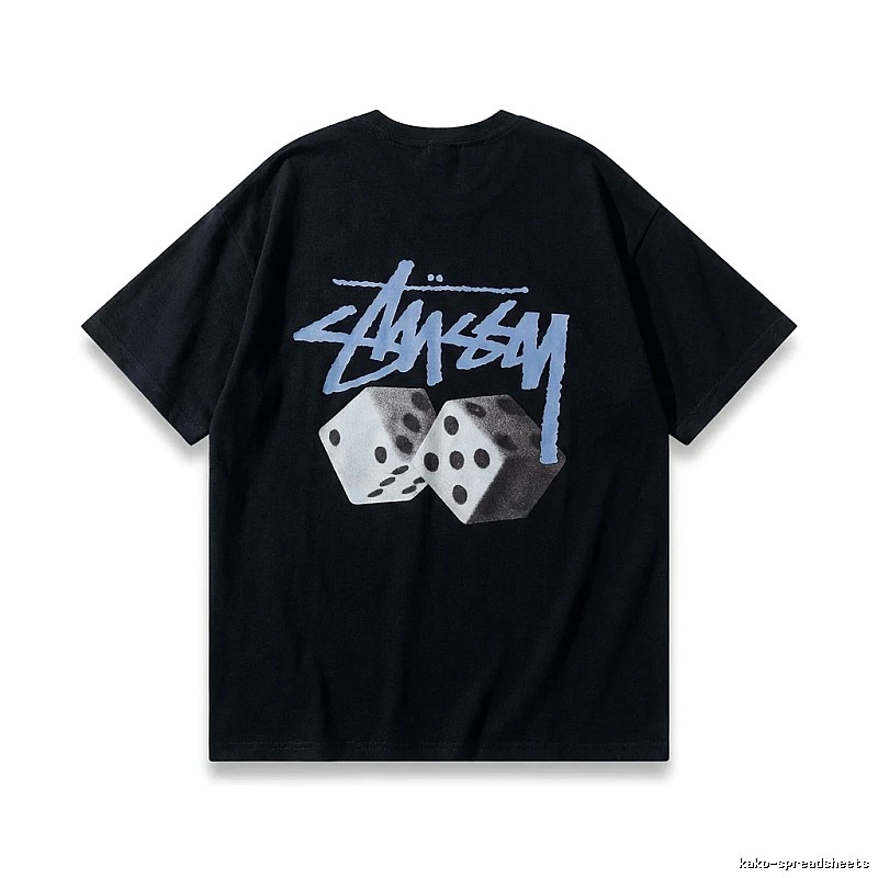 Stussy Dice Trendy Brand Black T-shirt