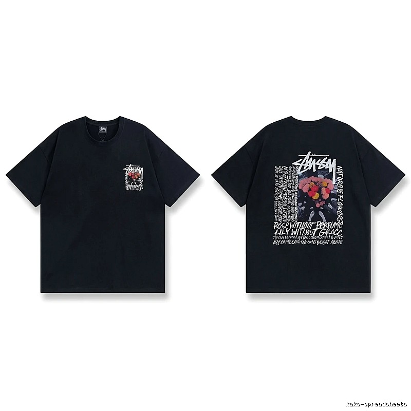 Stussy Floral Style Black T-shirt