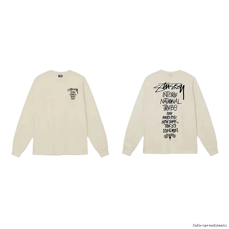 Stussy graffiti-style off-white long-sleeve