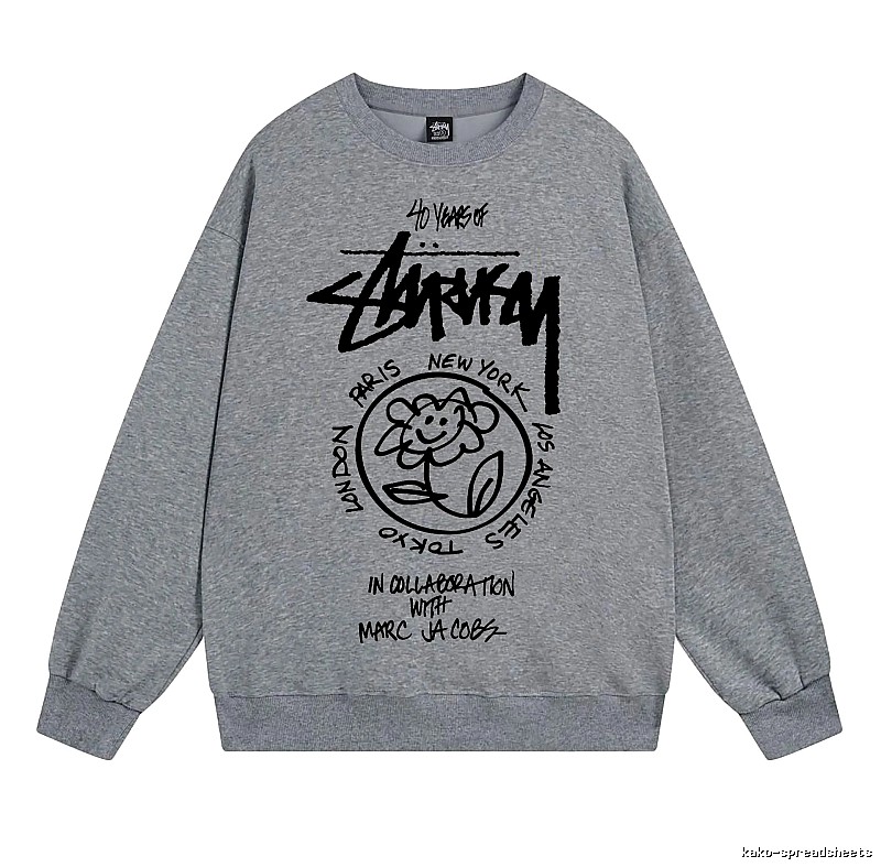 Stussy Gray Style 539 Graphic SweatShirt Minimal Look