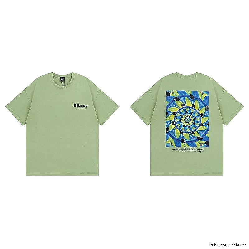 Stussy Green Spider Graphic T-Shirt Outdoor Days Logo