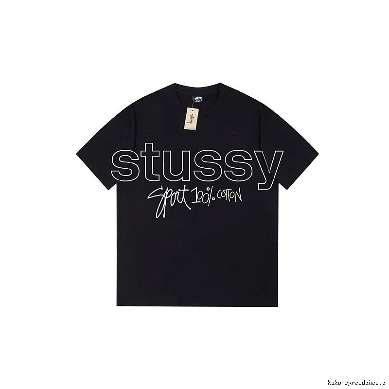 Stussy Premium Style Graphic T-shirt Black White Stussy for Resort Outfits