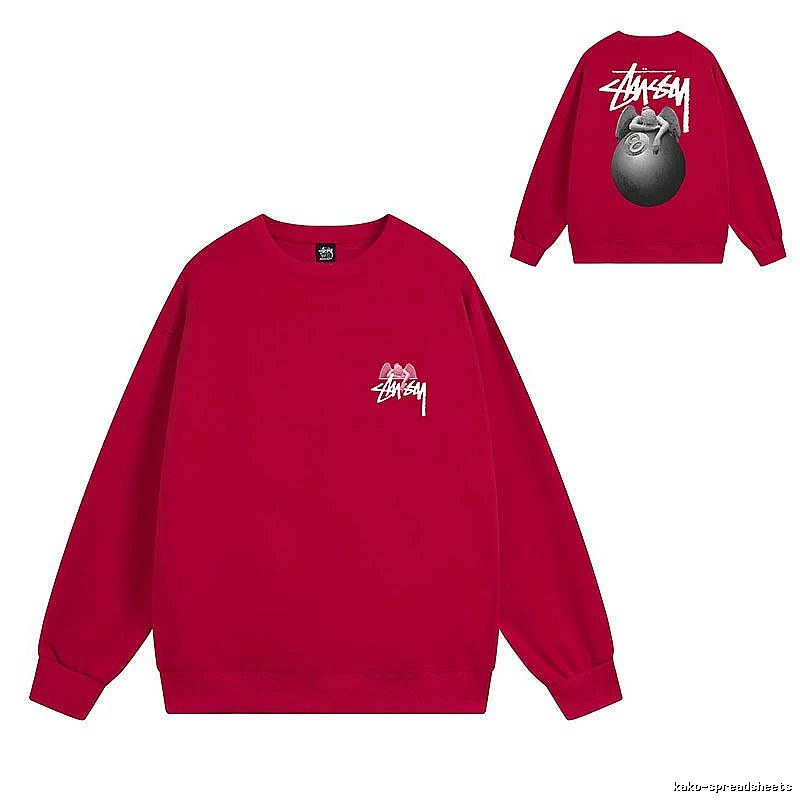 Stussy Red Style 538 Graphic SweatShirt Match Day