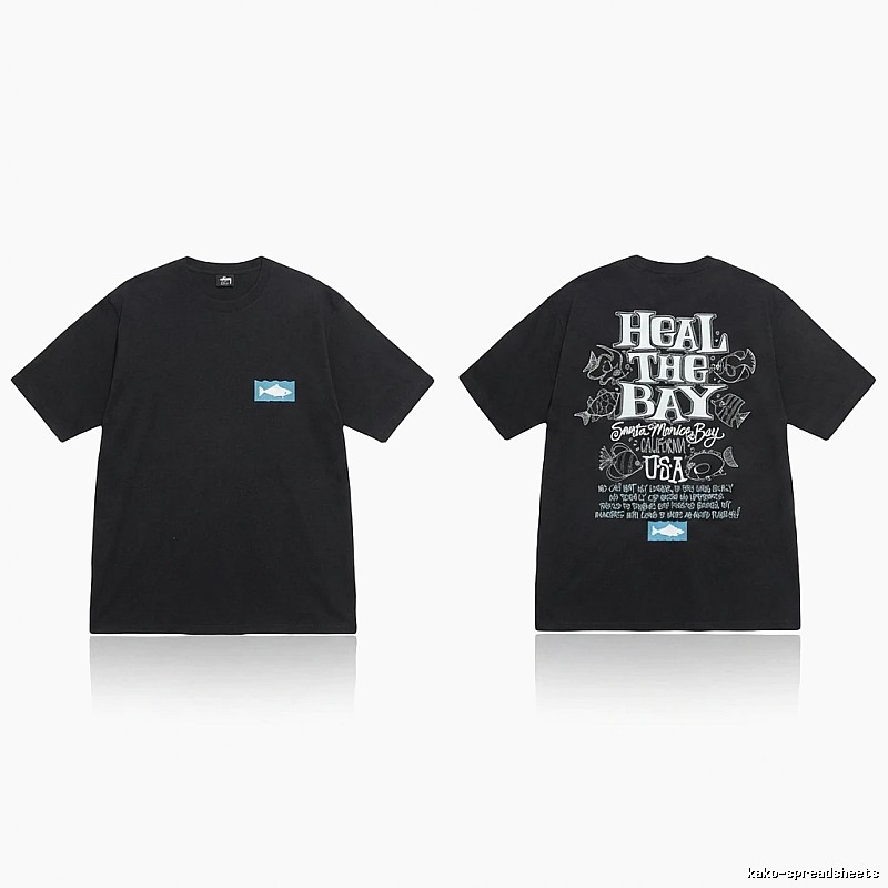 Stussy retro-style black short-sleeve