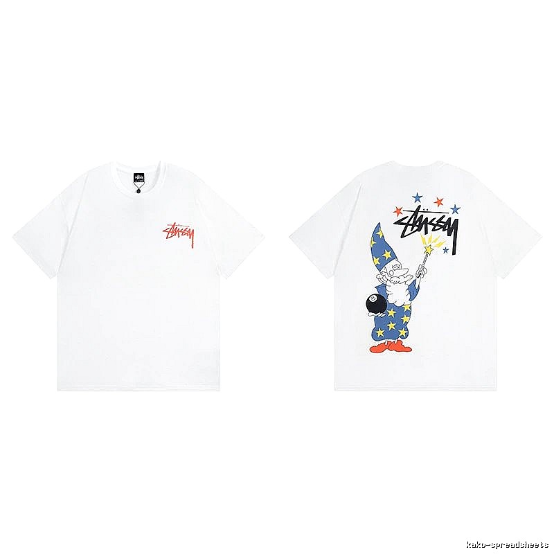 Stussy White Spider Graphic T-Shirt Active Casual Logo