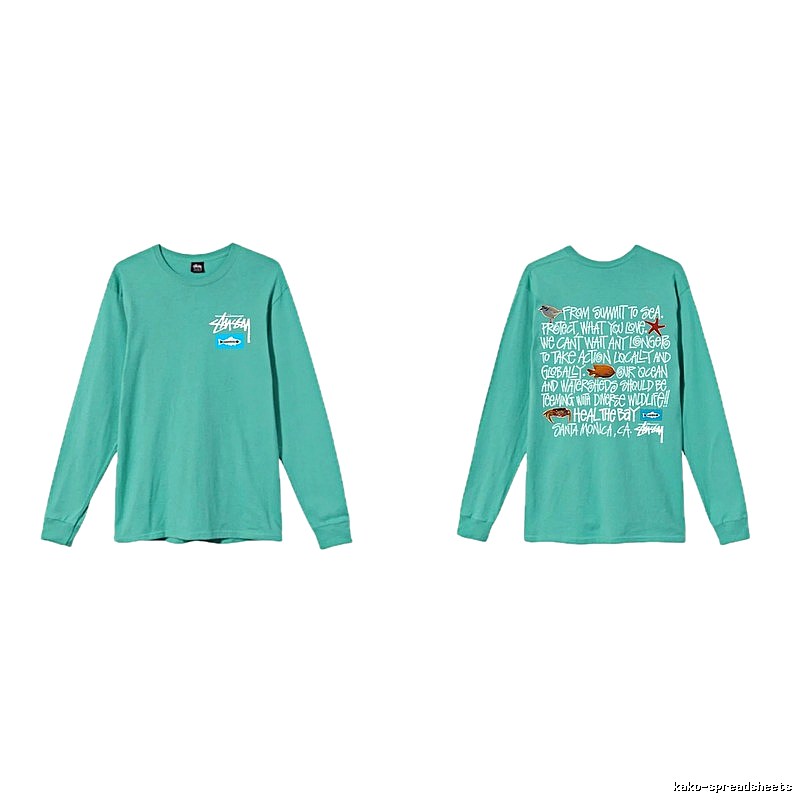 Stussy's eco-friendly mint green long-sleeved shirt