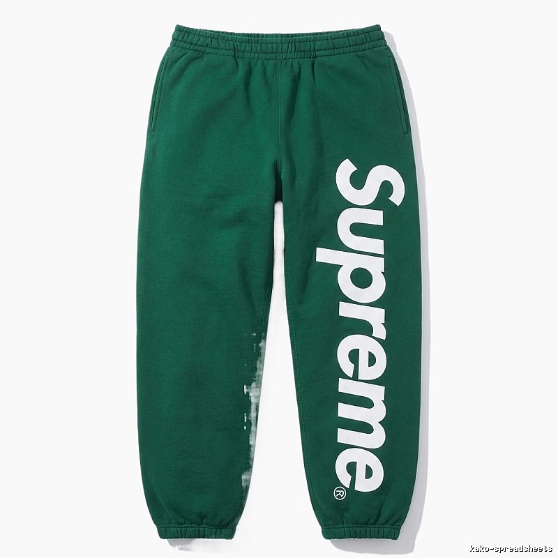 Supreme Basic Style Casual Dark Green Sweatpants