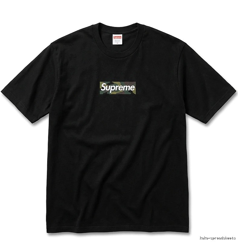 Supreme camouflage style black T-shirt