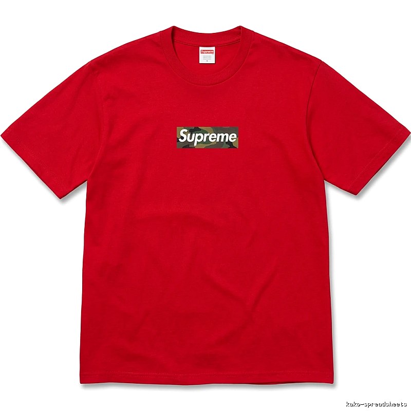 Supreme camouflage-style red T-shirt