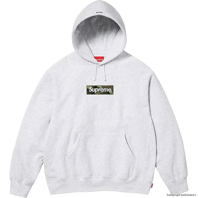 Supreme Patterned Logo hoodie Gray Red Oversized with Polished Detail