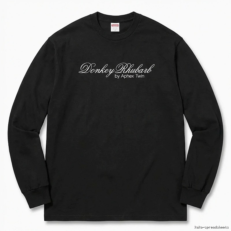Supreme Print Retro Style Black Long-sleeve Shirt