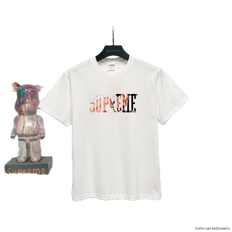 Supreme Printed Street Style White Short-sleeve T-shirt