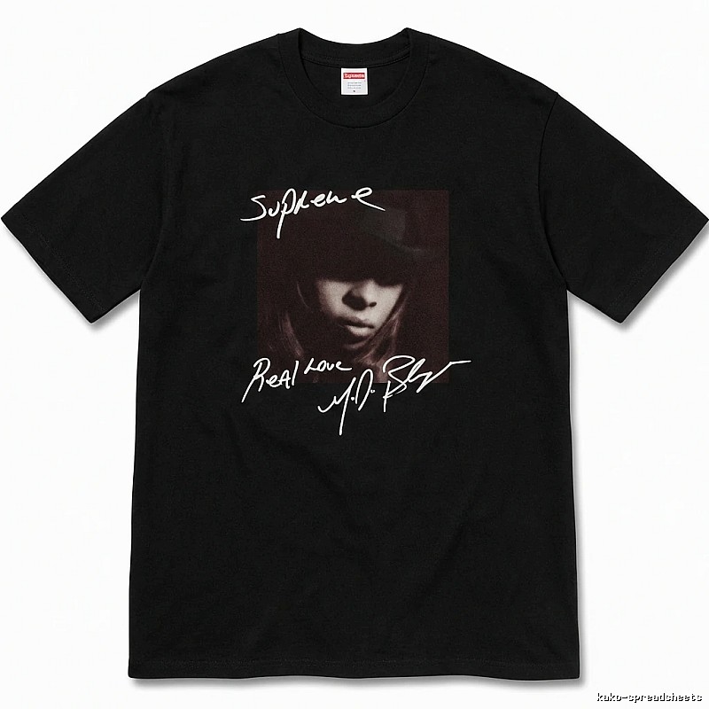 Supreme Real Love Style Black T-shirt