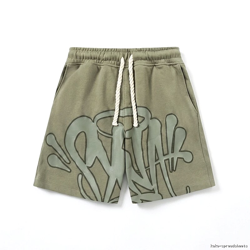 SynaWorld Graffiti-style Shorts (Military Green)