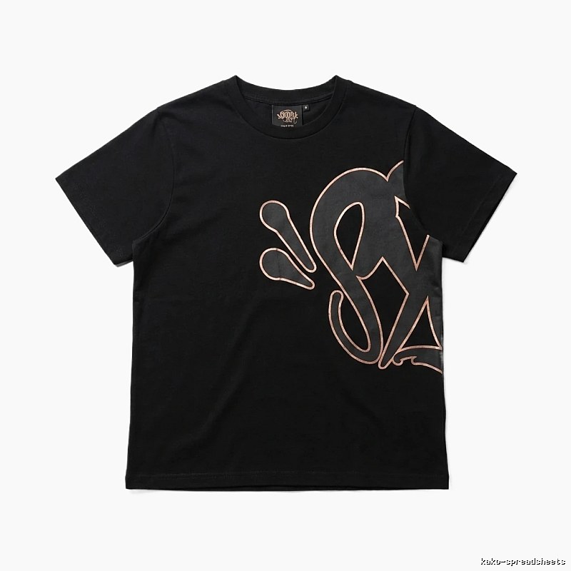 SynaWorld Trendy and Cool Style Black T-shirt