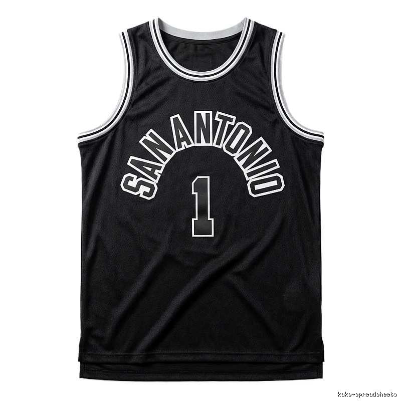 The black jersey of the San Antonio Spurs' Wembanyama style.