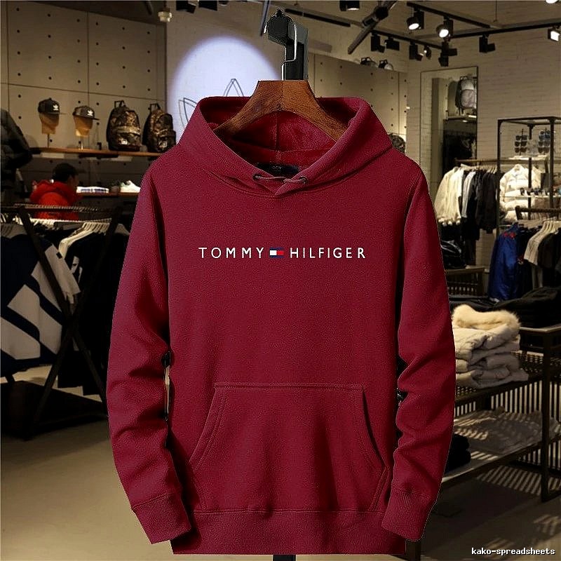 Tommy Hilfiger Burgundy Red Logo Hoodie Travel Styling